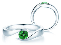 Verlobungsring Twist Colour in 18K Weißgold mit Smaragd 0,50ct