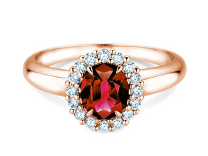 Verlobungsring Windsor Royal in 14K Roségold mit Rubin 1,20ct und Diamanten 0,28ct