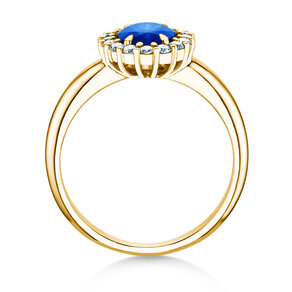 Verlobungsring Windsor Royal in 14K Gelbgold mit Saphir 1,20ct und Diamanten 0,28ct