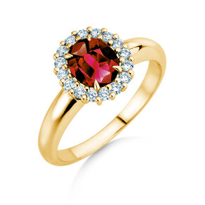 Verlobungsring Windsor Royal in 14K Gelbgold mit Rubin 1,20ct und Diamanten 0,28ct