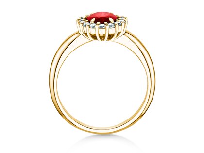 Verlobungsring Windsor Royal in 14K Gelbgold mit Rubin 1,20ct und Diamanten 0,28ct