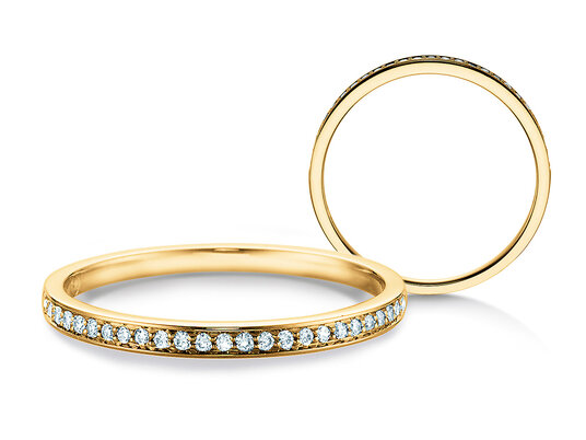 Verlobungsring Alliance in 14K Gelbgold mit Diamanten 0,21ct G/SI