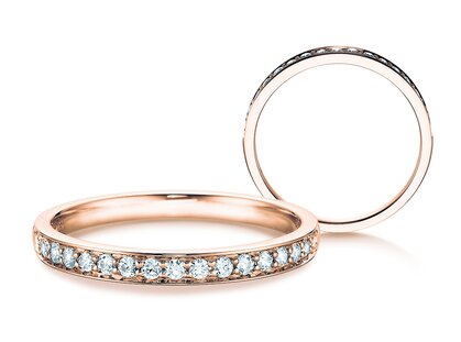 Verlobungsring Alliance in 18K Roségold mit Diamanten 0,21ct