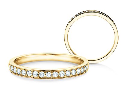 Verlobungsring Alliance-/Eternity in 9K Gelbgold mit Diamanten 0,255ct G/SI