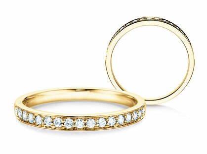 Verlobungsring Alliance-/Eternity in 9K Gelbgold mit Diamanten 0,255ct G/SI