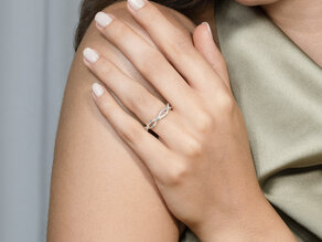 Verlobungsring Diamond Curve in 14K Weißgold mit Diamant 0,40ct G/SI