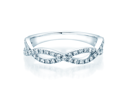 Verlobungsring Diamond Curve in 14K Weißgold mit Diamant 0,40ct G/SI