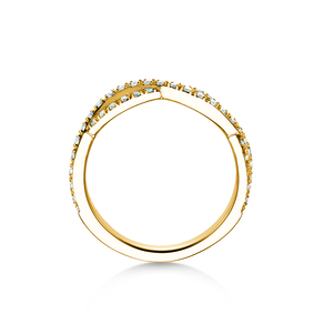 Verlobungsring Diamond Curve in 14K Gelbgold mit Diamant 0,40ct G/SI