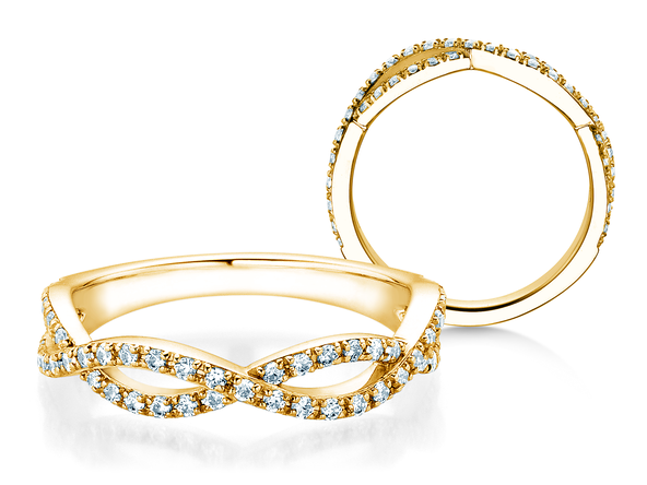 Verlobungsring Diamond Curve in 14K Gelbgold mit Diamant 0,40ct G/SI