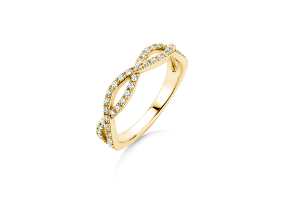 Verlobungsring Diamond Curve in 14K Gelbgold mit Diamant 0,40ct G/SI