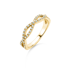 Verlobungsring Diamond Curve in 14K Gelbgold mit Diamant 0,40ct G/SI