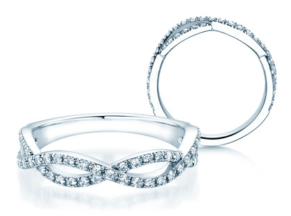 Verlobungsring Diamond Curve in 14K Weißgold mit Diamant 0,40ct G/SI