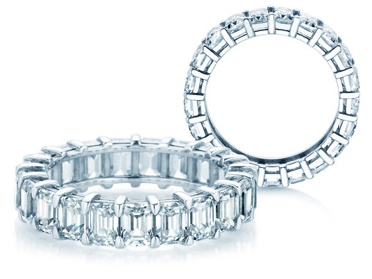 Verlobungsring Emerald Cut Eternity in 9K Weißgold mit Labordiamanten 2,00ct E/VS
