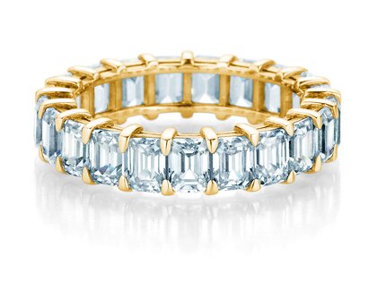 Verlobungsring Emerald Cut Eternity in 9K Gelbgold mit Labordiamanten 2,00ct E/VS