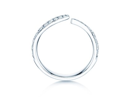 Verlobungsring Flow Pavé in 9K Weißgold mit Diamanten 0,51ct G/SI