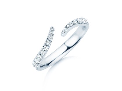 Verlobungsring Flow Pavé in 9K Weißgold mit Diamanten 0,51ct G/SI