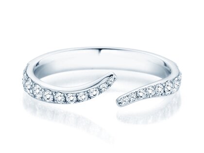 Verlobungsring Flow Pavé in 9K Weißgold mit Diamanten 0,51ct G/SI