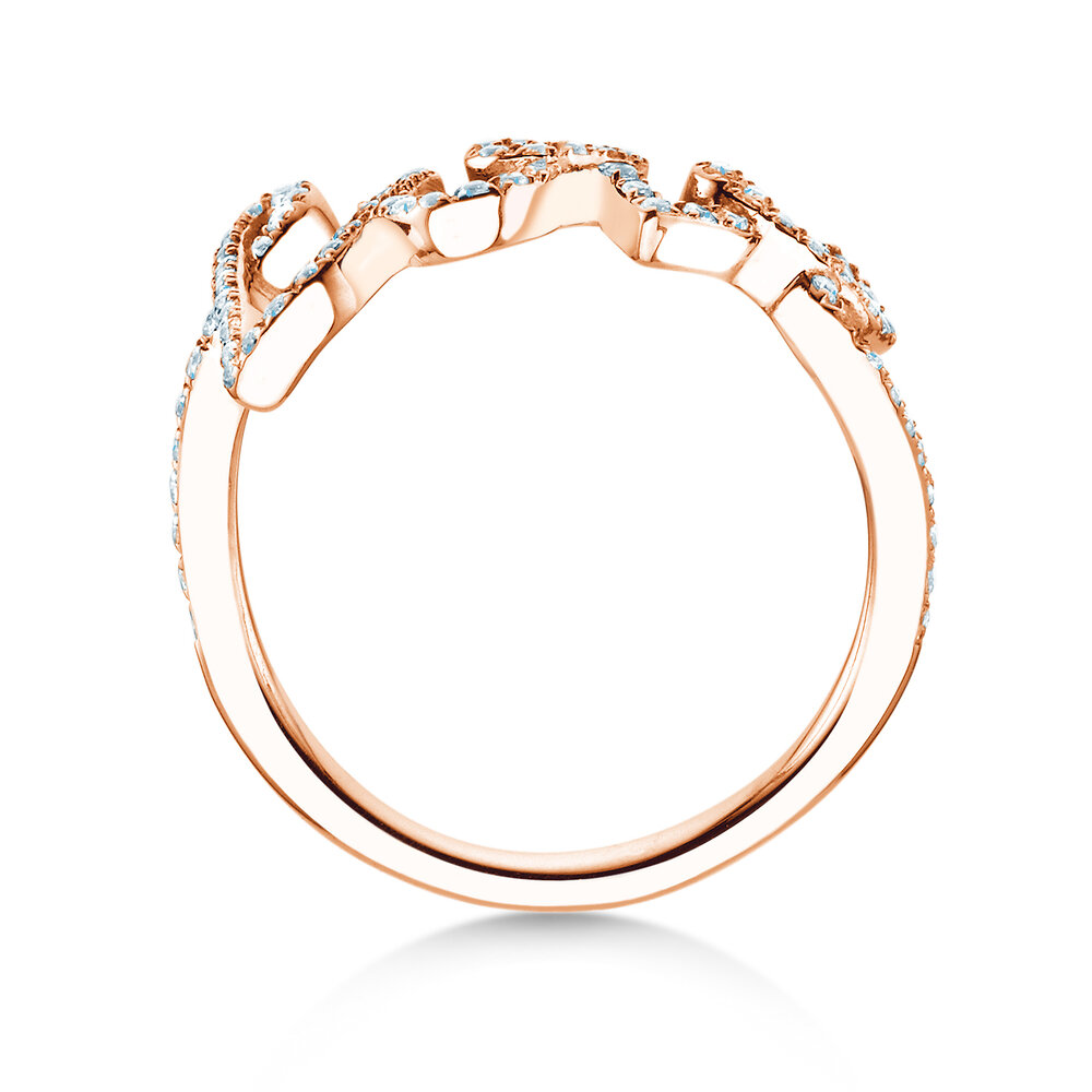 Ring Love Diamonds Pavé in 18K Roségold mit Diamanten 0,37ct G/SI
