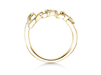 Ring Love Diamonds Pavé in 14K Gelbgold mit Diamanten 0,37ct G/SI