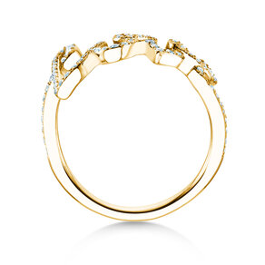 Ring Love Diamonds Pavé in 14K Gelbgold mit Diamanten 0,37ct G/SI