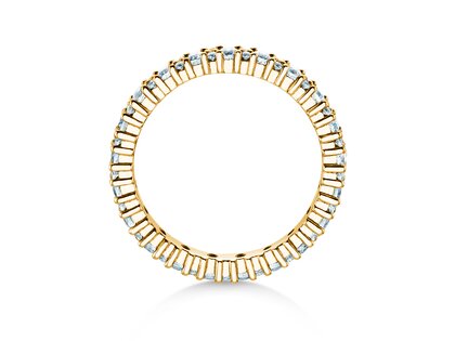 Verlobungsring  Eternityring Morse in 14K Gelbgold mit Diamanten 0,84ct G/SI