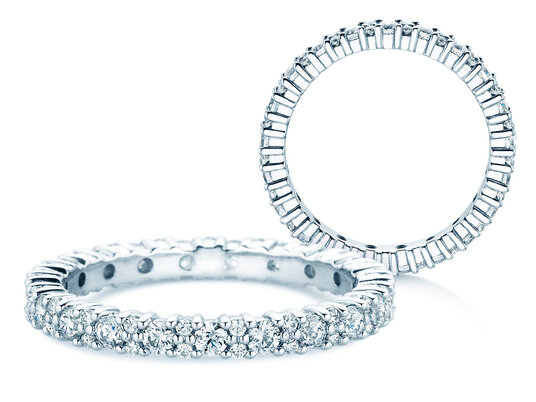 Verlobungsring  Eternityring Morse in 14K Weißgold mit Diamanten 0,84ct G/SI