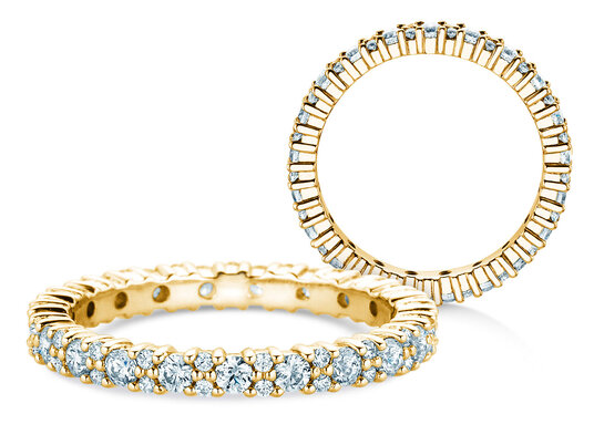 Verlobungsring  Eternityring Morse in 14K Gelbgold mit Diamanten 0,84ct G/SI