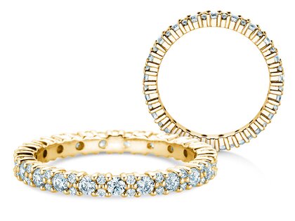 Verlobungsring  Eternityring Morse in 14K Gelbgold mit Diamanten 0,84ct G/SI