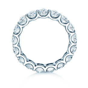 Verlobungsring Oval Cut Infinity in 9K Weißgold mit Diamanten 1,84ct G/SI