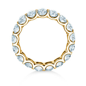 Verlobungsring Oval Cut Infinity in 9K Gelbgold mit Labordiamanten 1,84ct E/VS