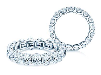 Verlobungsring Oval Cut Infinity in 9K Weißgold mit Diamanten 1,84ct G/SI