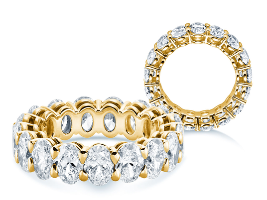Verlobungsring Oval Cut Infinity in 14K Gelbgold mit Diamanten 1,84ct G/SI