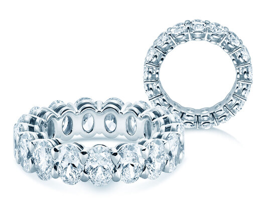 Verlobungsring Oval Cut Infinity in 14K Weißgold mit Diamanten 1,84ct G/SI