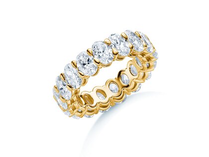 Verlobungsring Oval Cut Infinity in 14K Gelbgold mit Diamanten 1,84ct G/SI