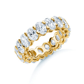 Verlobungsring Oval Cut Infinity in 14K Gelbgold mit Diamanten 1,84ct G/SI