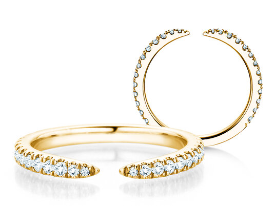 Verlobungsring Peak in 14K Gelbgold mit Diamanten 0,36ct G/SI