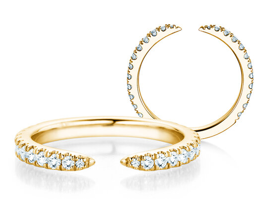 Verlobungsring Peak in 14K Gelbgold mit Diamanten 0,44ct G/SI