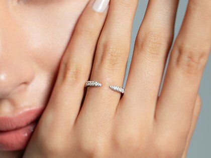 Verlobungsring Peak in 14K Weißgold mit Diamanten 0,36ct G/SI