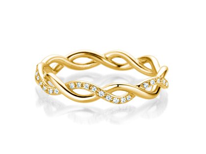 Verlobungsring Sparkling Curve in 14K Gelbgold mit Diamanten 0,14ct G/SI