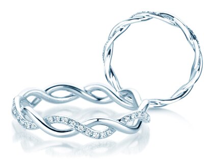 Verlobungsring Sparkling Curve in 14K Weißgold mit Diamanten 0,14ct G/SI