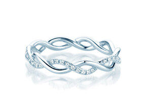 Verlobungsring Sparkling Curve in 14K Weißgold mit Diamanten 0,14ct G/SI