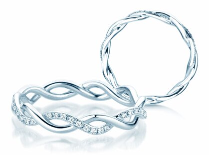 Verlobungsring Sparkling Curve in Platin 950/- mit Diamanten 0,14ct G/SI