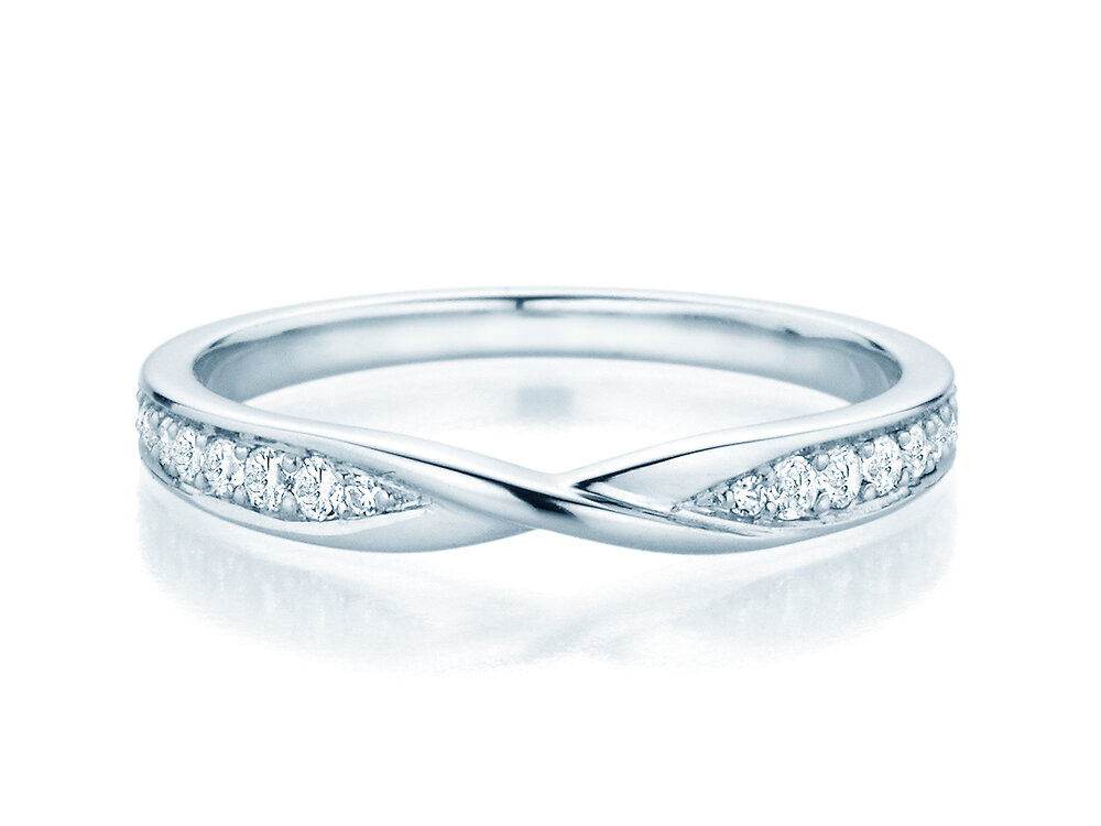 Verlobungsring Spin Diamonds in 9K Weißgold mit Diamanten 0,21ct G/SI
