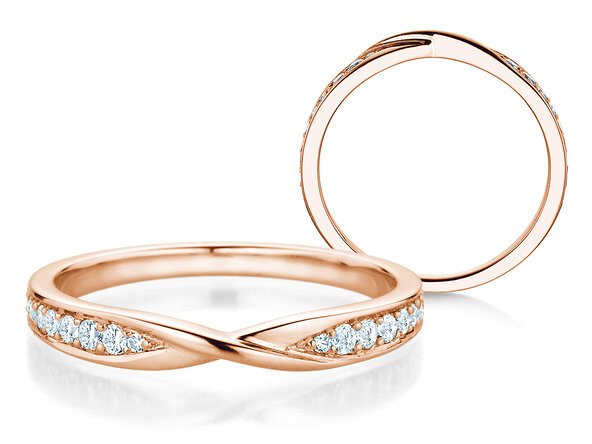 Verlobungsring Spin Diamonds in 14K Roségold mit Diamanten 0,21ct G/SI