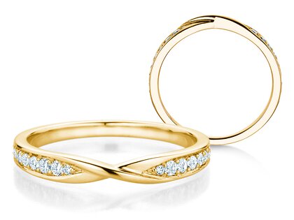 Verlobungsring Spin Diamonds in 14K Gelbgold mit Diamanten 0,21ct G/SI