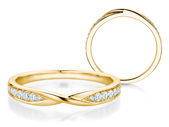 Verlobungsring Spin Diamonds in 14K Gelbgold mit Diamanten 0,21ct G/SI
