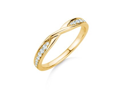 Verlobungsring Spin Diamonds in 14K Gelbgold mit Diamanten 0,21ct G/SI