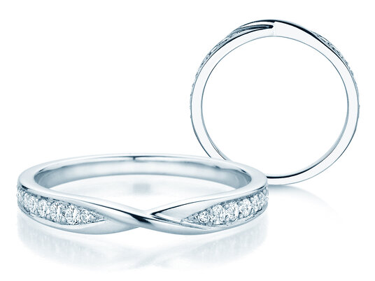 Verlobungsring Spin Diamonds in 14K Weißgold mit Diamanten 0,21ct G/SI