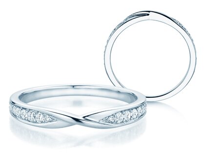 Verlobungsring Spin Diamonds in 14K Weißgold mit Diamanten 0,21ct G/SI