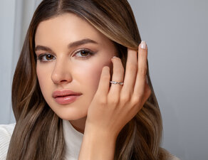 Verlobungsring Spin Diamonds in 14K Weißgold mit Diamanten 0,21ct G/SI